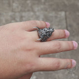 Vintage Oni Mask Stainless Steel Ring