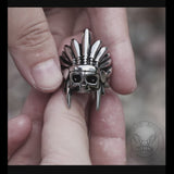 Tribal Chief Stainless Steel Skull Ring