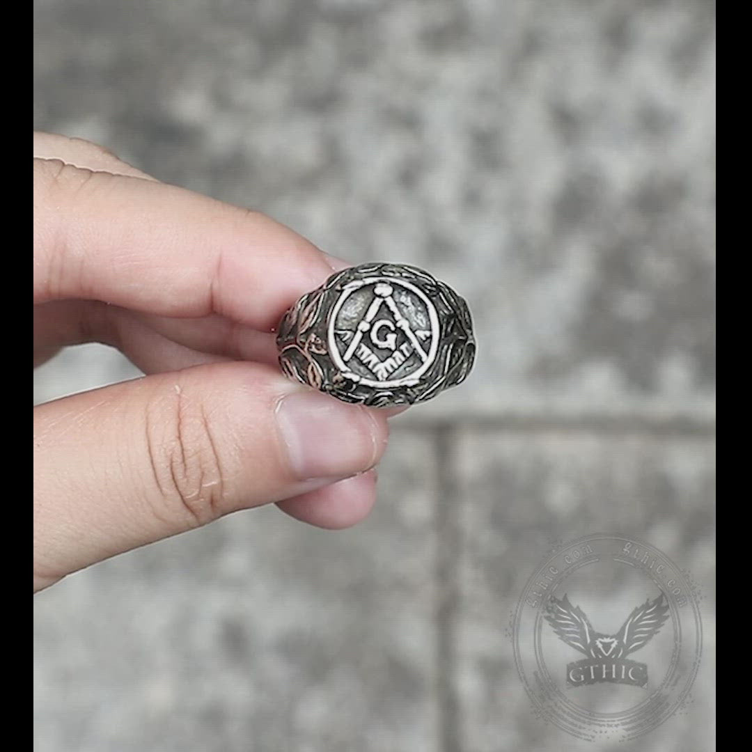 Masonic Symbol Stainless Steel Ring