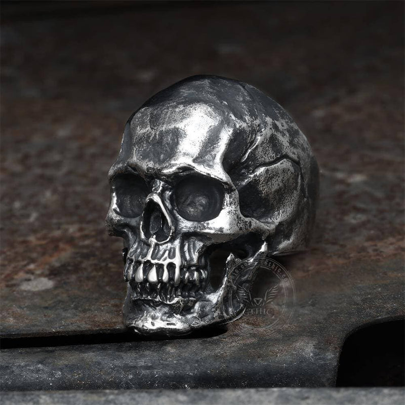 Calvarium Sterling Silver Skull Ring 01 | Gthic.com