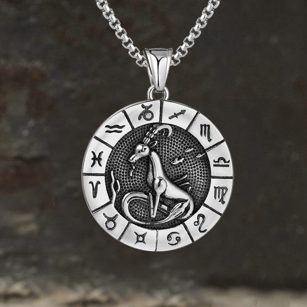 Capricorn Stainless Steel Pendant 01 | Gthic.com