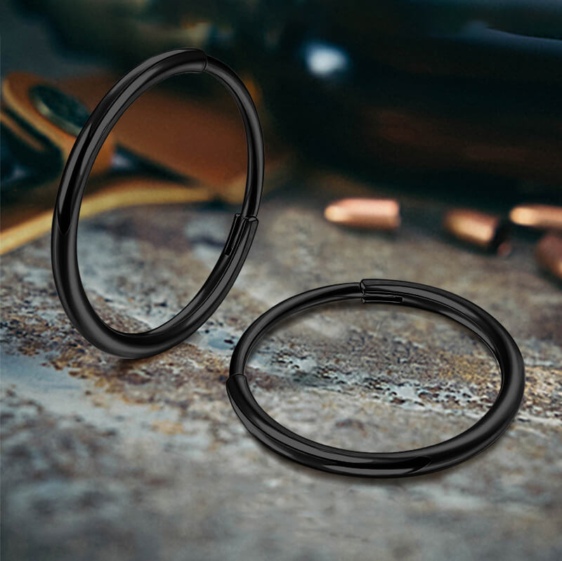 Cartilage Sleeper Titanium Hoop Earrings | Gthic.com