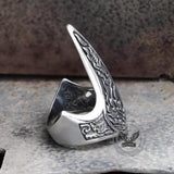 Carve Patterns Stainless Steel Archer Ring 05 | Gthic.com