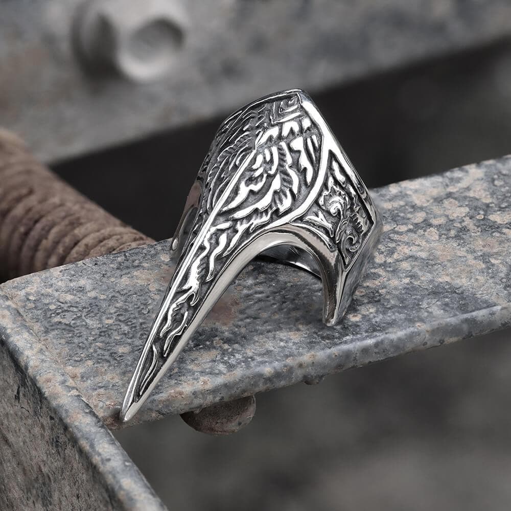 Carve Patterns Stainless Steel Archer Ring 01 | Gthic.com