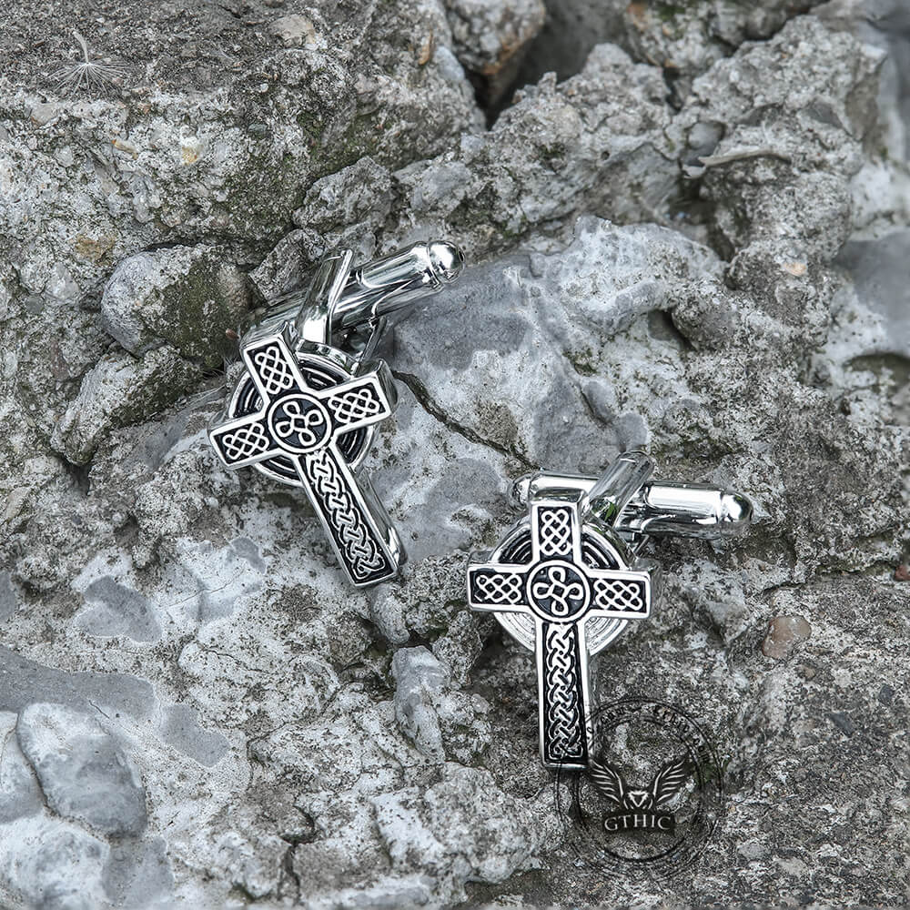 Celtic Cross Brass Cufflinks