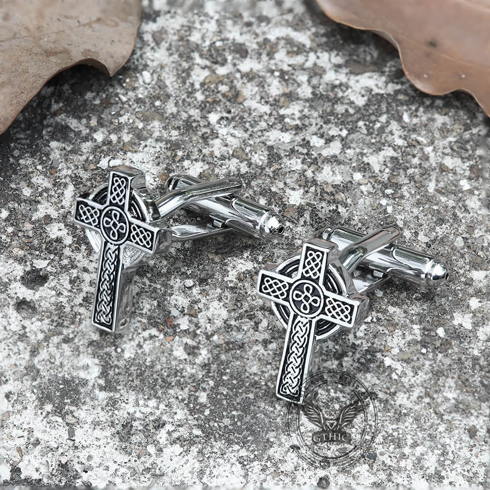 Celtic Cross Brass Cufflinks