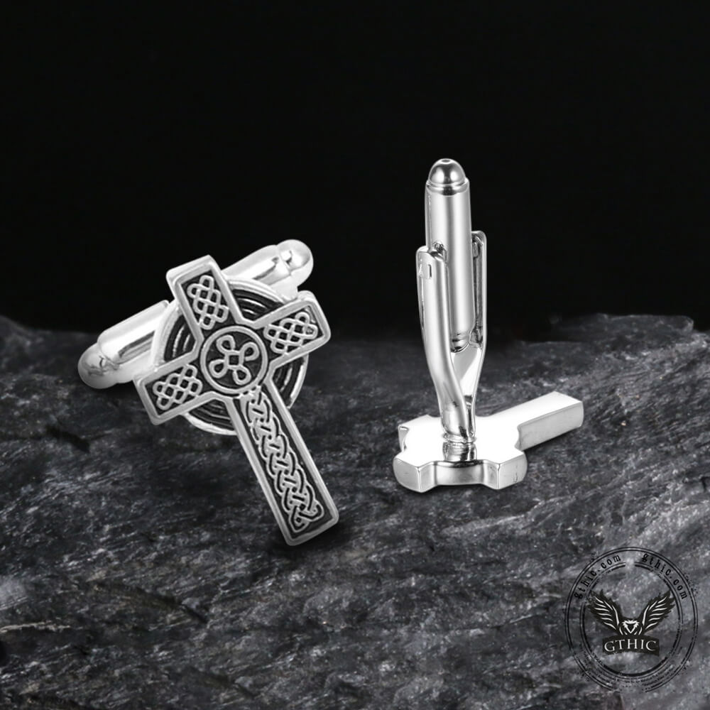 Celtic Cross Brass Cufflinks 02 | Gthic.com