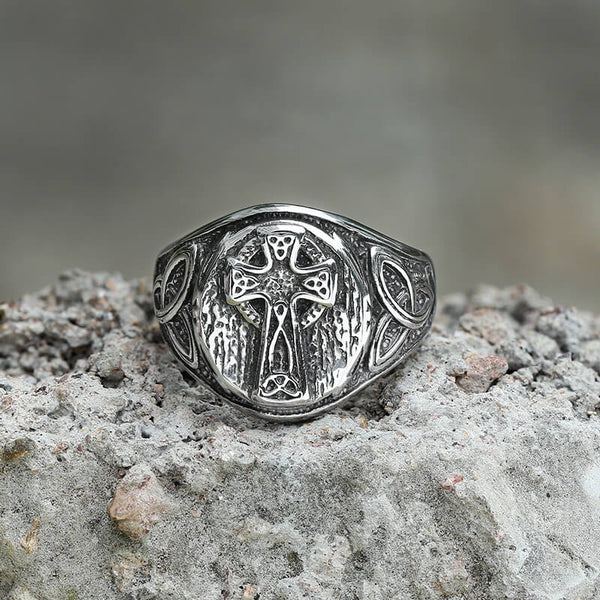 Celtic Cross Knot Stainless Steel Ring | Gthic.com