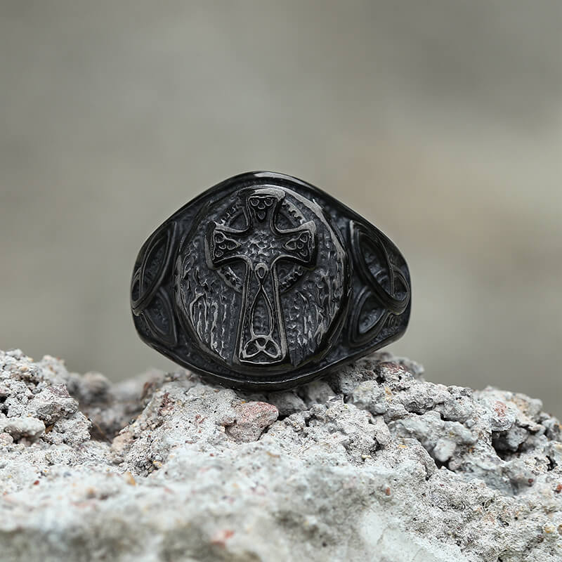 Celtic Cross Knot Stainless Steel Ring | Gthic.com