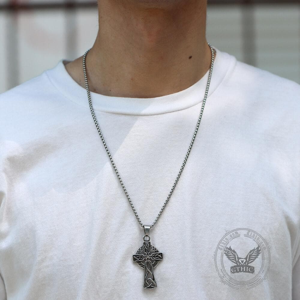 Celtic Cross Stainless Steel Viking Pendant | Gthic.com