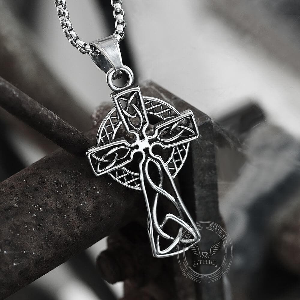 Celtic Cross Stainless Steel Viking Pendant | Gthic.com