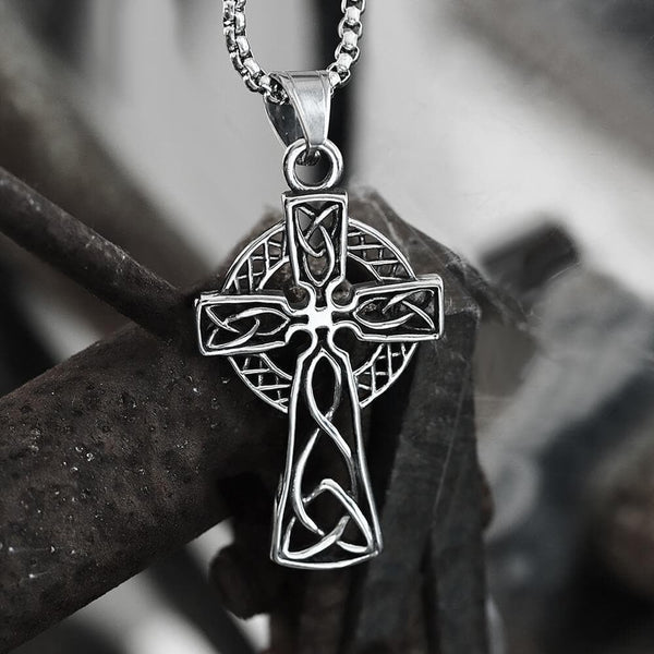Celtic Cross Stainless Steel Viking Pendant | Gthic.com