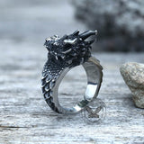 Celtic Dragon Stainless Steel Ring | Gthic.com