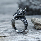 KmaiSchai Rose Gold Rings Dragon Stainless Ring Steel Dragon