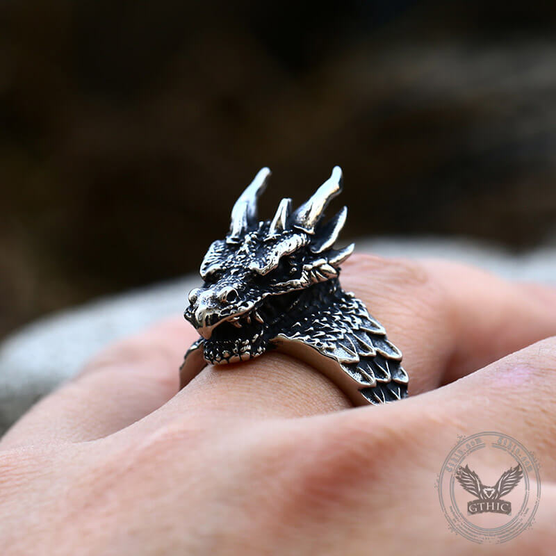 Celtic Dragon Stainless Steel Ring