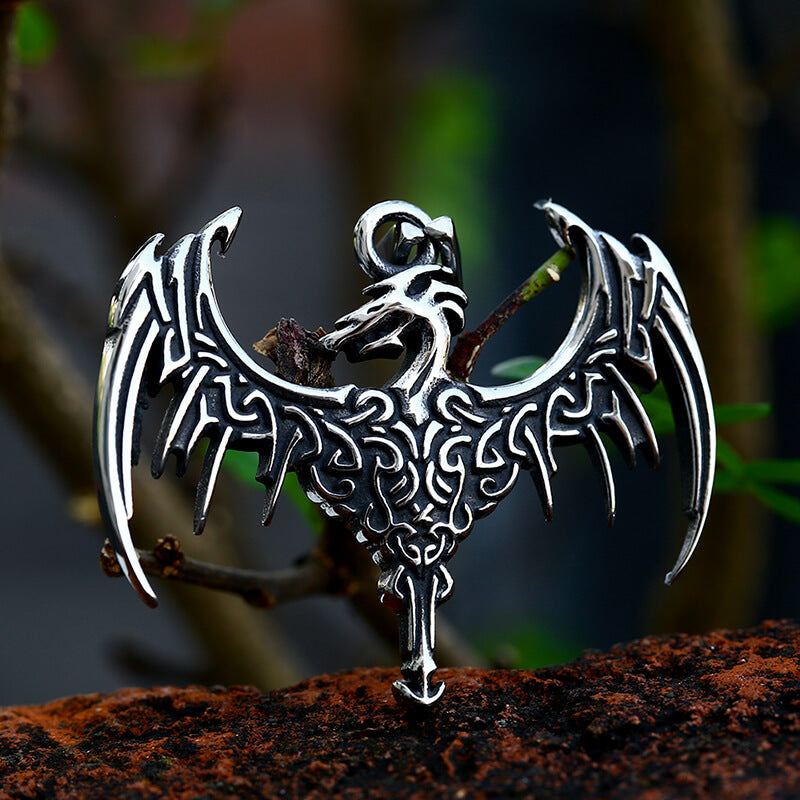 Celtic Dragon Stainless Steel Viking Pendant | Gthic.com