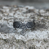 Celtic Eagle Stainless Steel Viking Ring 01 | Gthic.com