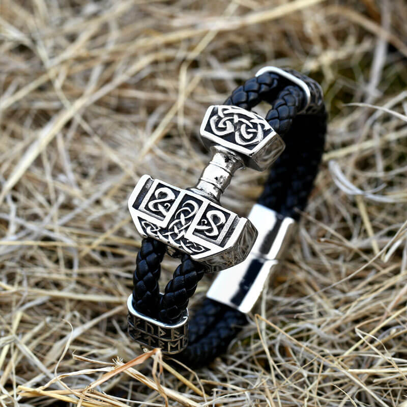 Celtic Hammer Stainless Steel Viking Bracelet | Gthic.com