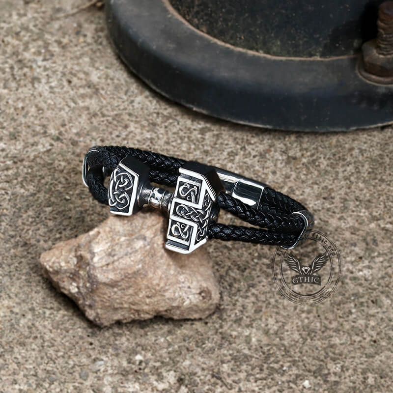 Celtic Hammer Stainless Steel Viking Bracelet | Gthic.com