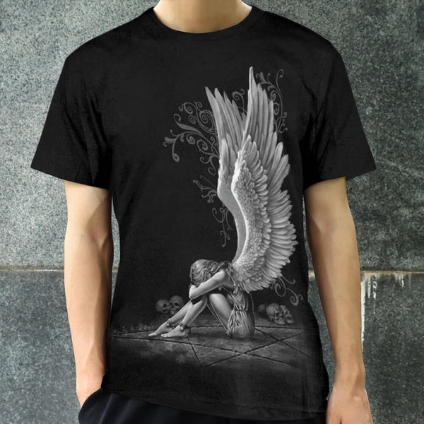Angel Goddess T-shirt met schedel van polyester