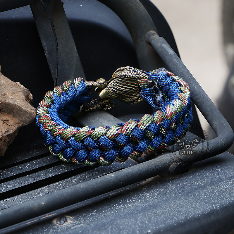 Celtic Knot Eagle Brass Braided Paracord Bracelet | Gthic.com