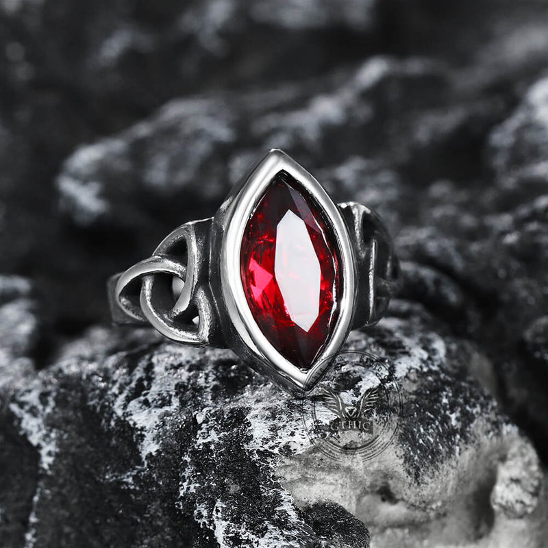 Celtic Knot Gemstone Stainless Steel Viking Ring – GTHIC