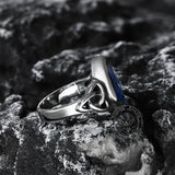 Celtic Knot Gemstone Stainless Steel Viking Ring