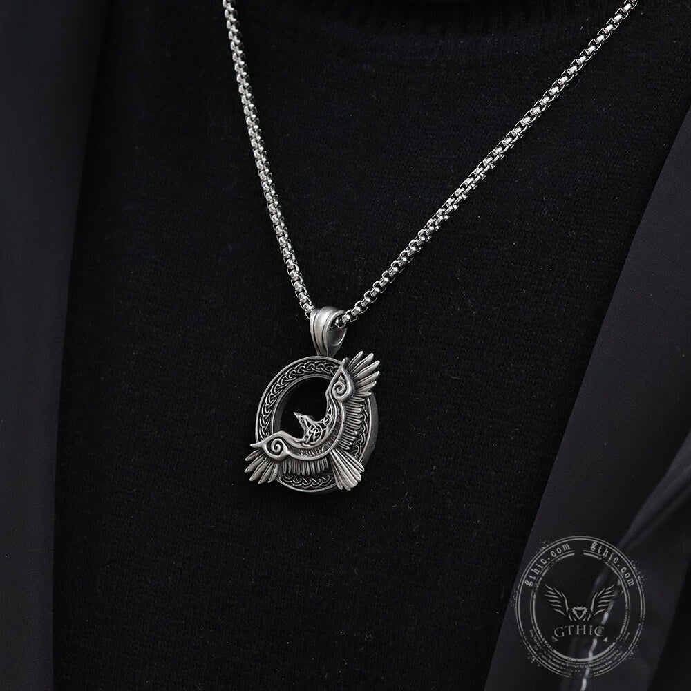 Celtic Knot Raven Pure Tin Viking Necklace