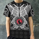 Celtic Knot Runes Raven Polyester Viking T-Shirt