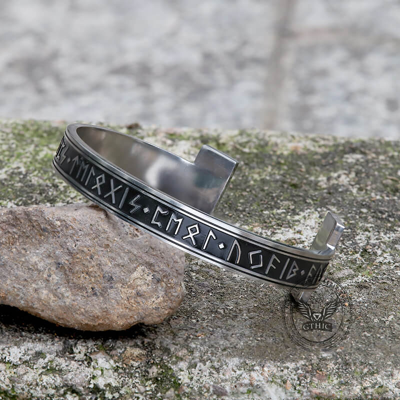 Celtic Knot Runes Stainless Steel Viking Cuff Bracelet | Gthic.com