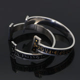 Celtic Knot Runes Stainless Steel Viking Cuff Bracelet | Gthic.com