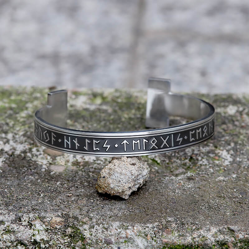 Celtic Knot Runes Stainless Steel Viking Cuff Bracelet | Gthic.com