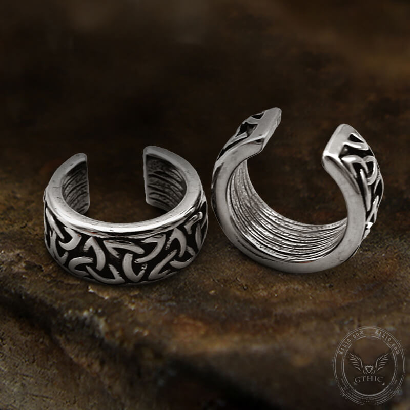 Celtic Knot Stainless Steel Viking Ear Cuffs 03 | Gthic.com