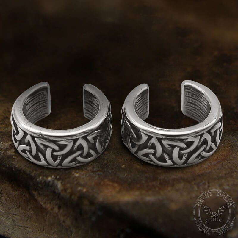 Celtic Knot Stainless Steel Viking Ear Cuffs