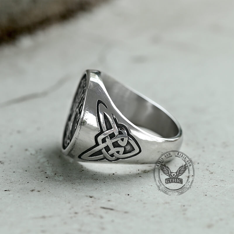 Celtic Knot Tree of Life Stainless Steel Viking Ring | Gthic.com