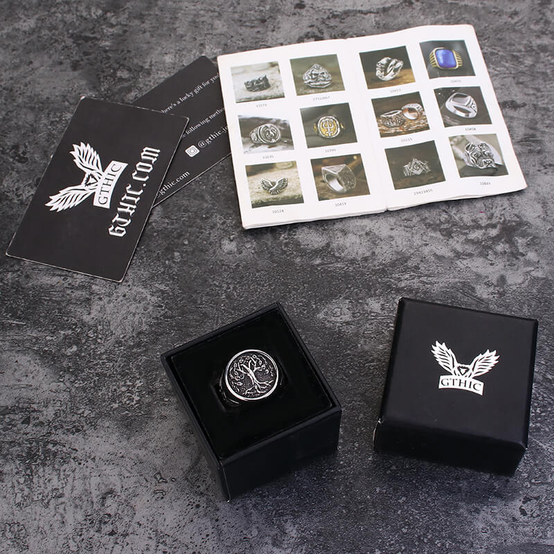 Celtic Knot Tree of Life Stainless Steel Viking Ring