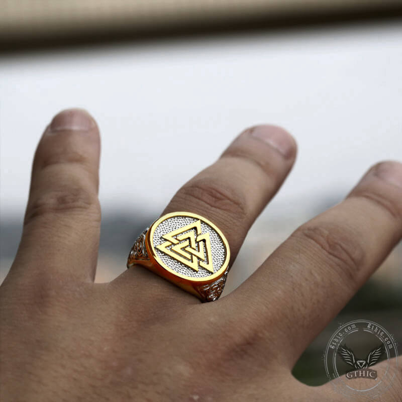 Celtic Knot Valknut Stainless Steel Viking Ring