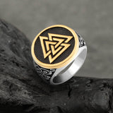Celtic Knot Valknut Stainless Steel Viking Ring  | Gthic.com