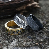 Celtic Triangle Knot Rotatable Stainless Steel Viking Ring 02| Gthic.com