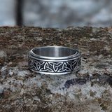 Celtic Triangle Knot Stainless Steel Viking Spinner Ring