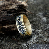 Celtic Triangle Knot Rotatable Stainless Steel Viking Ring gold 04| Gthic.com