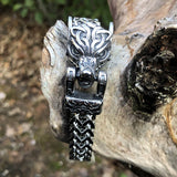 Celtic Wolf Stainless Steel Animal Bracelet 02 | Gthic.com