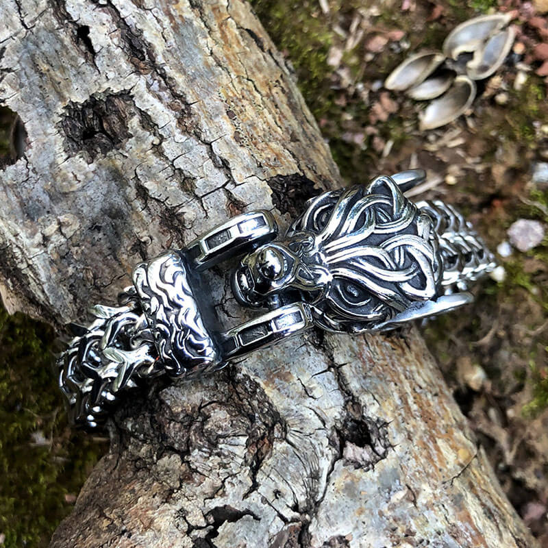 Silver Double Braided Wolf Bracelet | American Wolves