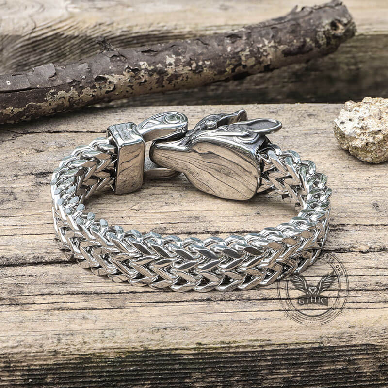 Celtic Wolf Stainless Steel Animal Bracelet