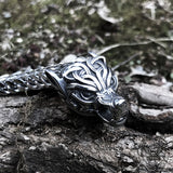 Celtic Wolf Stainless Steel Animal Bracelet 03 | Gthic.com