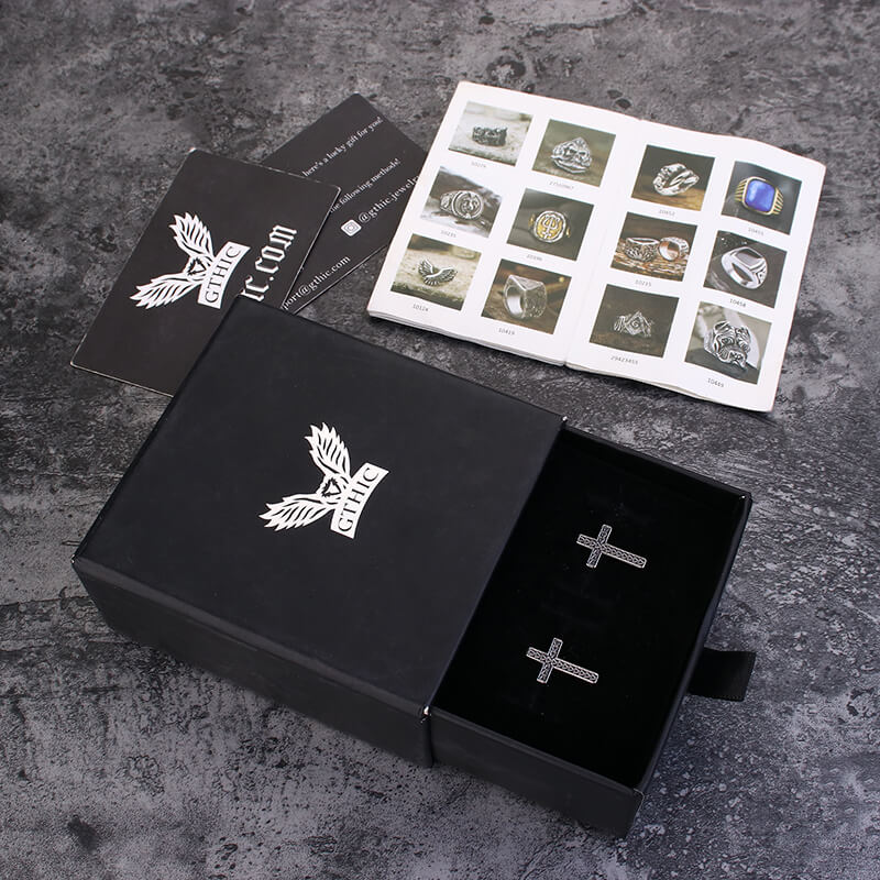 Chain Pattern Cross Stainless Steel Stud Earring