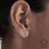 Chain Pattern Cross Stainless Steel Stud Earring | Gthic.com