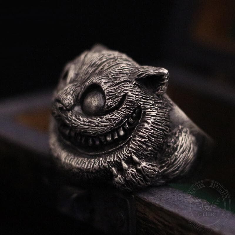 Cheshire Cat Stainless Steel Ring 03 | Gthic.com