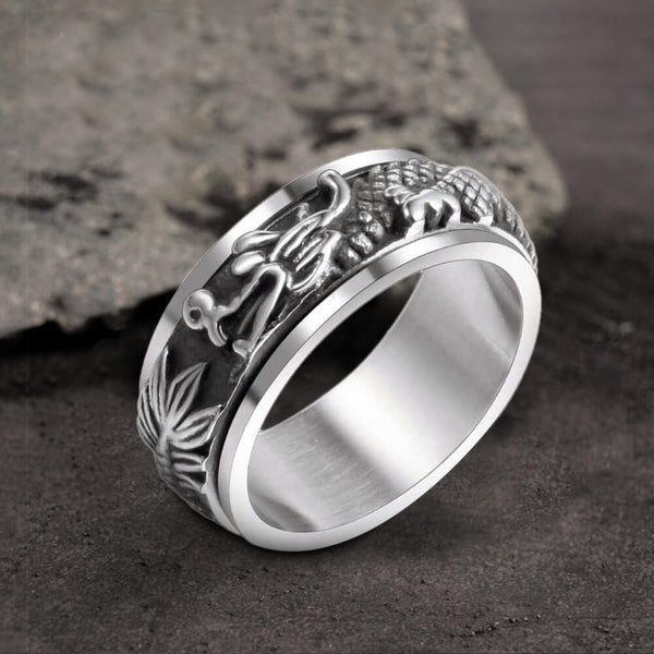 Dragon-inspired twin rings with intricate designs on Craiyon