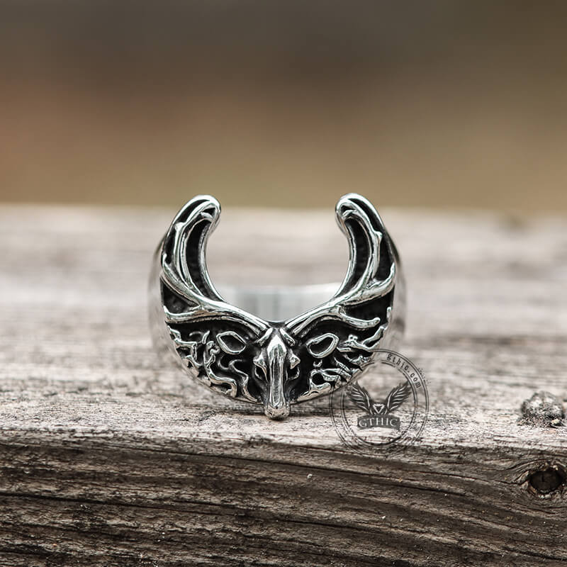 Christmas Elk Stainless Steel Animal Ring | Gthic.com